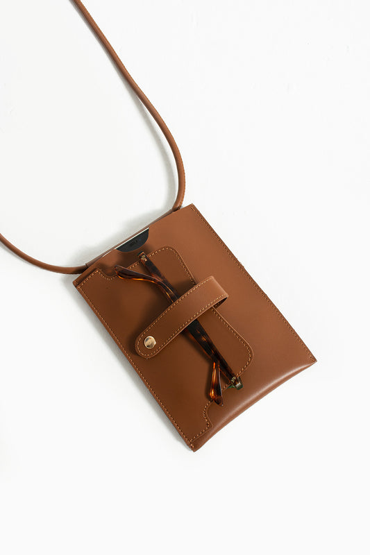 Multi-Purpose Card Holder & Phone Bag & Glasses Case – Stylish and Practical Design Brown