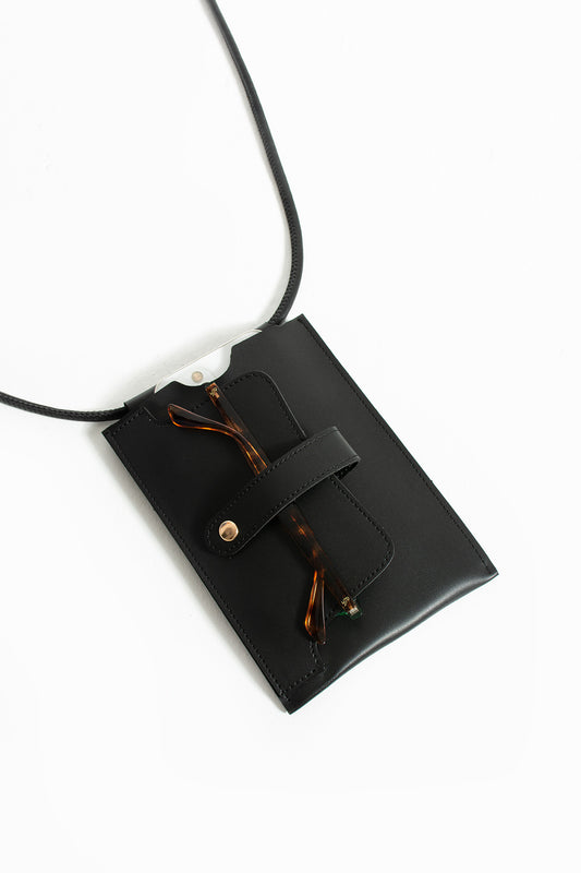Multi-Purpose Card Holder & Phone Bag & Glasses Case – Stylish and Practical Design Black