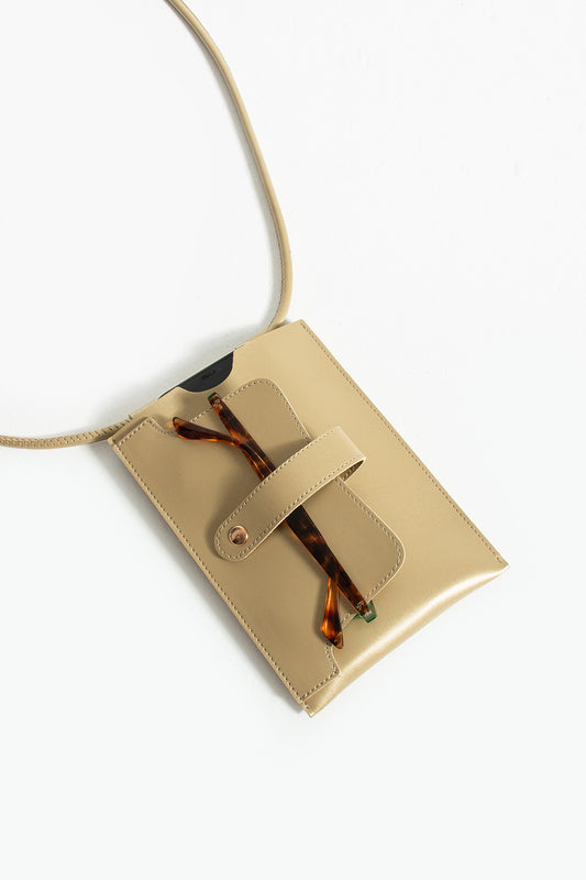 Multi-Purpose Card Holder & Phone Bag & Glasses Case – Stylish and Practical Design Gold