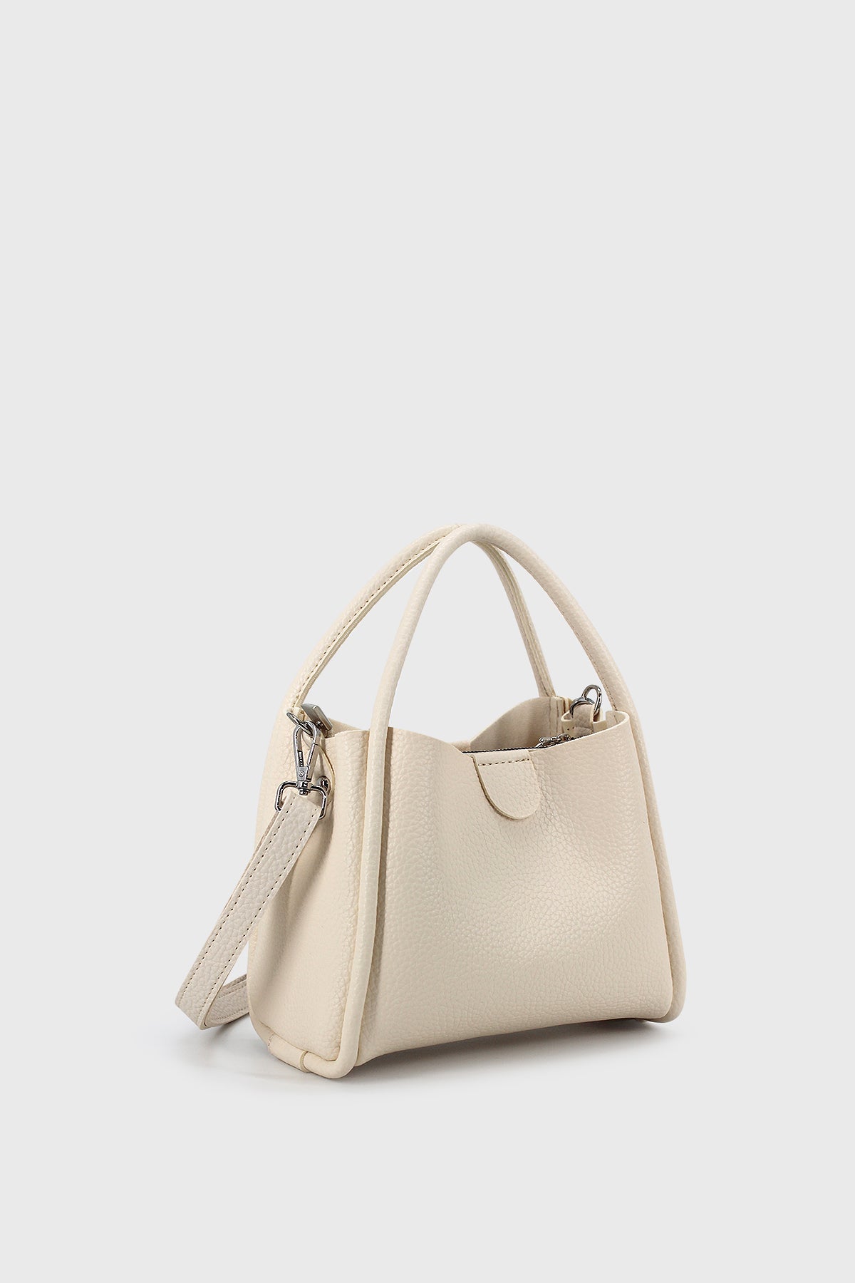 Lufie Black Three-Compartment Special Design Vegan Leather Hand and Shoulder Bag