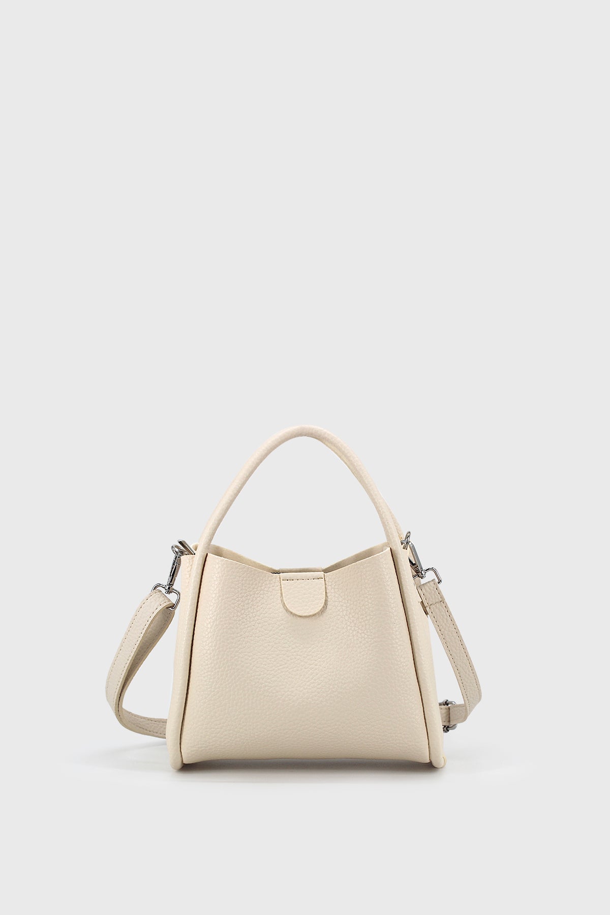 Lufie Black Three-Compartment Special Design Vegan Leather Hand and Shoulder Bag
