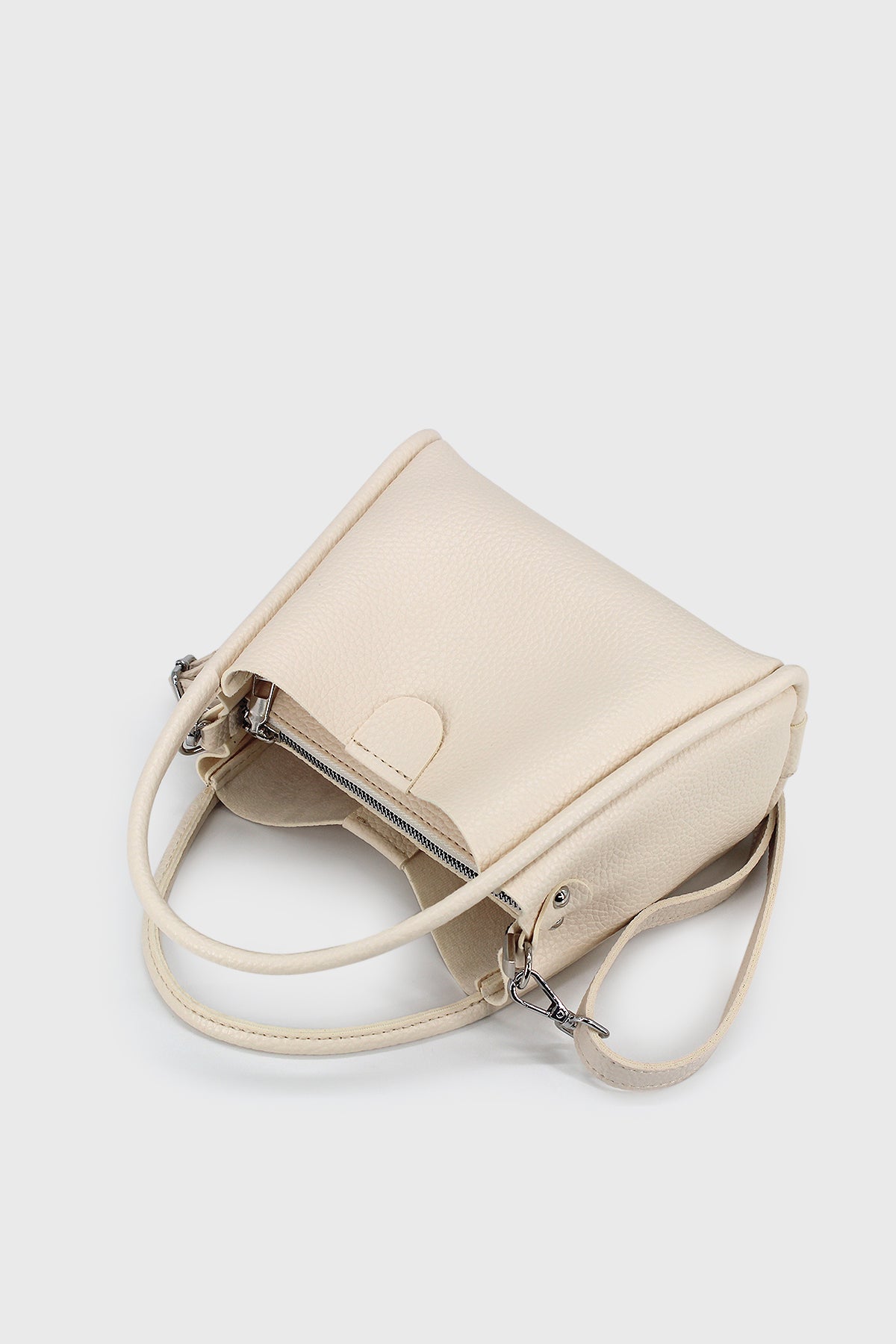 Lufie Black Three-Compartment Special Design Vegan Leather Hand and Shoulder Bag