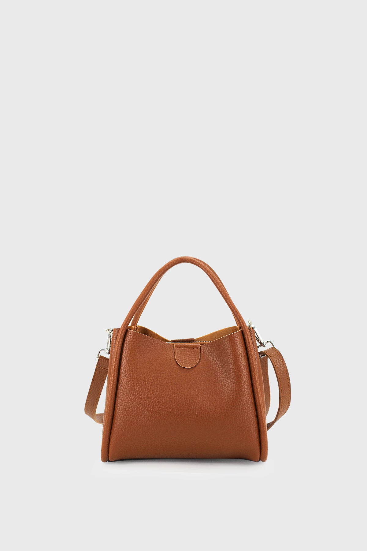 Lufie Black Three-Compartment Special Design Vegan Leather Hand and Shoulder Bag