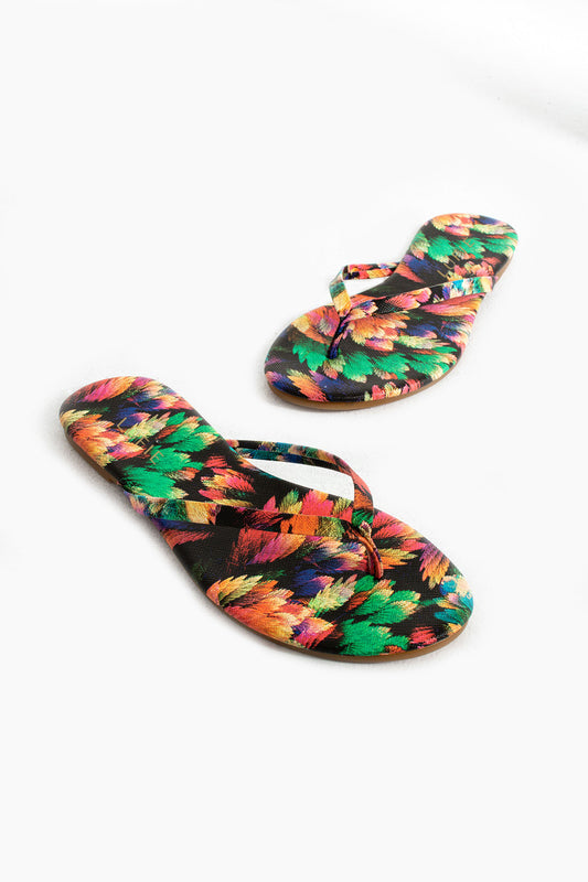 Lufie Essential Flower Design Flat Flip Flop Sandal +Comfort