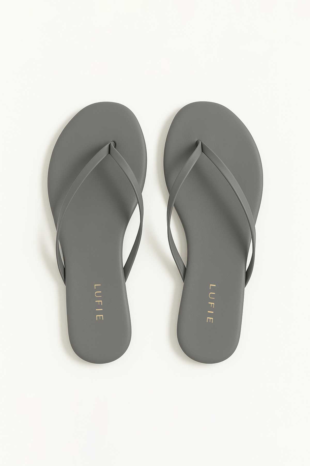 Lufie Gray Flat Flip Flop Sandal +Comfort