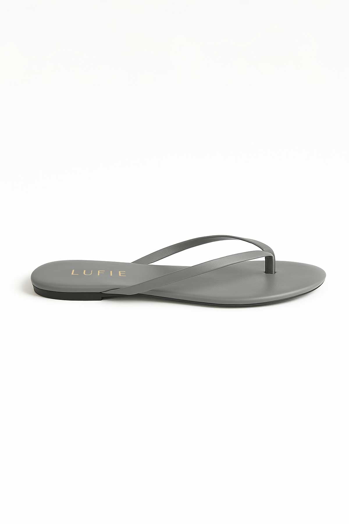 Lufie Gray Flat Flip Flop Sandal +Comfort