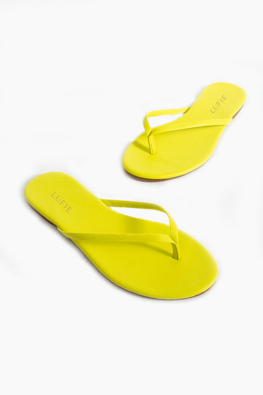 Lufie Essential Lime Flat Flip Flop Sandal +Comfort